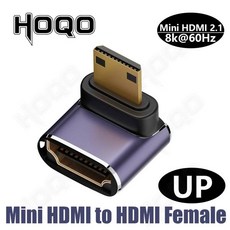 360 도 미니 HDMI U자형 어댑터 180 미니 HDMI 수-HDMI 암 90 l 타입 컨버터 HD 2.1V 확장 4K 8K 60Hz, [07] UP CM-AF 8K, 1개
