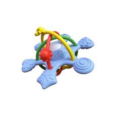 TUNO 曼哈頓手抓球【1688小舖】BSMI認證 固齒器 搖鈴 嬰兒玩具 磨牙棒 抓握訓練 觸覺球 嬰幼兒益智玩具, 藍, 1個, 曼哈頓球