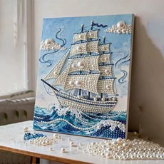 [하루마켓] DIY 보석 진주 드릴 페인팅 키트 홈데코 인테리어 장식 세트, 30*40cm, ZZH027