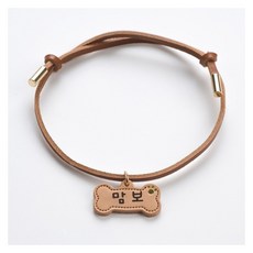 뼈다귀 디자인 가죽펜던트+길이조절 가죽목걸이(초소형-초대형) 강아지용품 반려견 강아지간식 강아지장난감 반려견용품, 1개, 기타