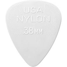 짐 던롭 44P.38 나일론 스탠다드 화이트 0.38mm 12플레이어 팩, Single, 1개