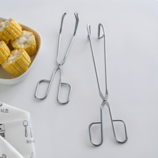 쿠코아 고급 스테인리스 가위형 주방 다용도 집게, 1개, 실버