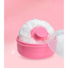 G-HANK 痱子粉盒 爽身粉撲盒 寶寶粉撲盒 嬰兒爽身粉容器, 1個, 愛寶粉爽身粉撲盒