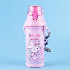 헬로키티 앵커 원터치 어깨끈물통 어린이물통 키티물병, 핑크, 480ml, 1개