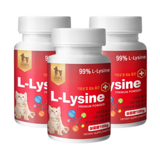 하율펫 고양이 엘라이신 영양제 / 감기 허피스 콧물 재채기, 100g, 면역/항산화, 3개