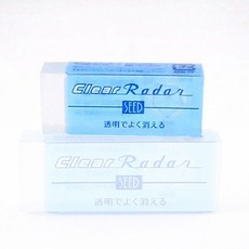 【CHL】日本 文具 SEED 橡皮擦 特殊材質 不易斷裂 透光 設計 輕鬆擦除 消除髒污, 1個, 透明-小, 透明