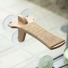 JoyCat 貓吊床 吸盤太空艙 貓抓柱，透明舒適貓咪休憩空間，吸盤固定易安裝, 原木系列-貓跳板【超取限6個】, 1套