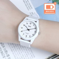 큐앤큐 캐쥬얼 공용 10기압 방수 스탠다드 학생 시험 수능시계 + 배터리 바우처