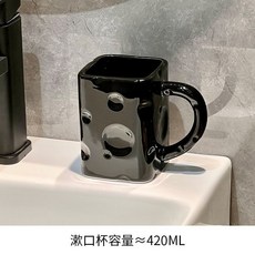 漱口杯 牙刷杯 陶瓷奶酪盃 簡約 日式, 1個, 陶瓷奶酪盃-黑色