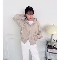 Little SiS. #3645 雙拉鍊棉質連帽外套，多色可選，舒適百搭展現青春活力, 奶茶-現貨, 1個