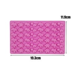 GUMMY MOLD DROPPER가있는 실리콘 및 초콜릿 미니 몰드 DIY 공룡/곰/하트, long pink