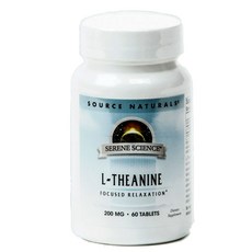 SOURCE NATURALS L-茶胺酸補充錠 200mg, 60顆, 1組