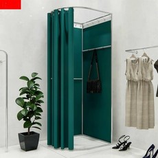 간이 탈의실 이동식 코너 x 실버 피팅룸 옷가게 사진관, 80 x 80x200 상단 없음+다크그린