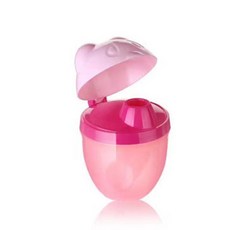 小熊造型三格旋轉奶粉盒 防潑灑便攜奶粉分裝盒, 1個, 粉小熊 (袋裝)