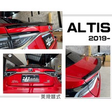 傑暘國際車身部品 TOYOTA ALTIS 19-20年 12代 美規版 尾翼 ABS烤漆 鴨尾擾流, 黑色, 1個