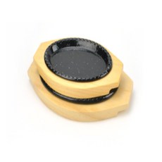 코팅 무쇠팬 주물코팅팬 타원형철판 업소용그릇, 03. 타원목판받침 단품 1호 HW