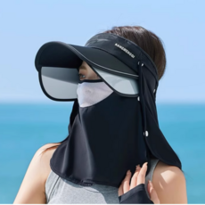 소푸미 햇빛가리개모자 확장형썬캡 자외선차단 밭일, 블랙