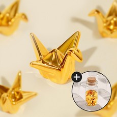 [골드팡] 24k 소망의 순금 종이학 오브제+미니유리병 증정 (당일도착) 금거래소 금테크 기념주화 미니골드바 선물포장 소원행운 황금쌀 콩알 주물금