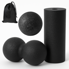 웨일플래닛 미니폼롤러 마사지볼 땅콩볼 세트, 1개, 블랙