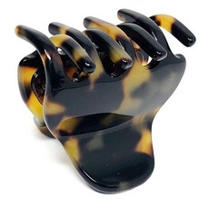 French Amie Belle 핸드메이드 셀룰로이드 아세테이트 커버 스프링 인터로킹 조 미끄럼 방지 그립 헤어 클로 클립 클램프 클러처 (크림)