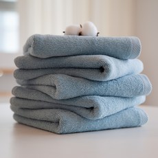 타월매니아 먼지없는 30수 150g 편하게쓸수있는 가정용타월 데일리 수건 5장, 스카이블루, 5개