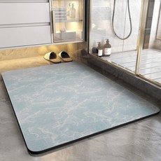 硅藻泥地墊浴室衛生間門口吸水墊防滑家用廁所腳墊子地毯入戶耐髒, 大理石-淺藍色