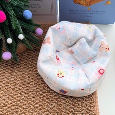 팝마트 인형 소파 지거 크라이베이비 라부부 몰리 액션 피규어 의자 BJD 인형 가구, 화이트 블루체크 소파