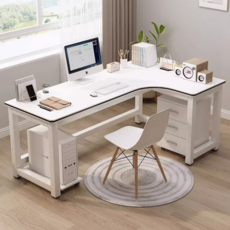 TixPra 패션 가정용 컴퓨터 책상 책상 다용도 사무실책상 1인용, 화이트