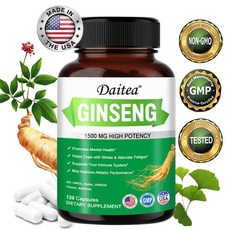 인삼보충제 1500mg 고농도 정신 건강 스트레스 해소 피로 감소 면역력 강화 운동성능 향상, 1개, 60회분