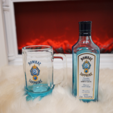 봄베이 사파이어 하이볼잔 유리잔 맥주잔 위스키 커스텀 유리컵 선물 355ml, 1개