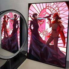 P-Persona 3 4 5 Royal Anima 게임 포스터 방수 HD 벽 스티커 자체 접착 아트 퇴색 방지 홈 룸 장식, 04 15X20cmNoframe, 08 Black24