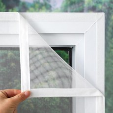 자석 탈부착 방충망 흰색 맞춤형 크기 접착식 재사용 가능한 모기장 모기 방지 창문 스크린 얇은 명주 그물 여름 세탁 가능 메쉬, height 80cm, width 50cm, 1개