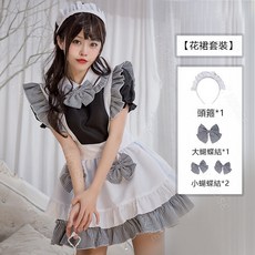 I HOUSE 女僕連身裙 Cosplay Lolita 洛麗塔粉色系春夏女裝, 1個, 碎花短裙【台灣現貨，下標即發】,L