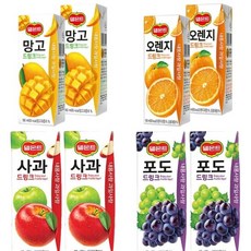 델몬트 음료 32팩 190ml (망고/오렌지/사과/포도) 쥬스 팩음료 망고주스 오렌지주스 사과주스 포도주스, 32개