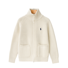 레크레아 여성골프니트 로고 집업 가디건 루즈핏