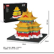 智趣屋 世界建築系列 角樓鑽石積木 Z61060 微型拼裝模型 4100片, 1個, Z61060角樓(4100片), Multicolor