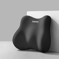Zebeer 바른자세 허리쿠션 의자 차량용 사무실 등받이, 블랙