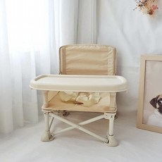 GoGraphy寶寶周歲派對椅 抓周 慶生 摺疊餐椅 寶寶椅 外出椅 折疊椅 兒童野餐椅 多功能 可拆卸餐盤, 素面大款(L)