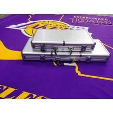 텍사스 홀덤 칩 세트 박스 포커 카드 카지노 알루미늄, 500 칩+(표준 실버 알루미늄 상자), 1개