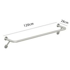 스테인리스 파이프행거 벽설치 천장 바 진열대 철제 매장용 의류, 길이 120