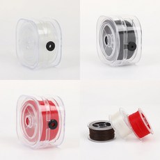 0.8mm 염주실 염주 스판댁스 우레탄줄 60m 대용량 보호케이스 포함구성, 레드, 1개, 레드