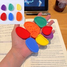 背書感官石 考試解壓紋理石 兒童專注力訓練 解悶玩具 解壓玩具 學習伴侶, 1個, (6件套)橙色