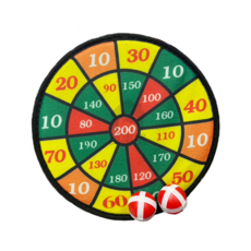 兒童安全布質飛鏢靶組，附魔鬼氈球，訓練手眼協調，親子互動玩具, 顏色隨機, 1個