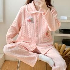 가을 겨울 에어 코튼 산후조리 항기모 임산부 잠옷 출산 후 수유 수유 면 모조 보온
