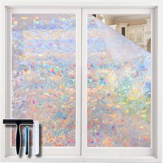 Volcanics One Way 창문 프라이버시 필름 설치 도구 포함 59.9 x 295.9cm(23.6 x 118인치) 자외선 차단 창문 틴팅 필름 가정용 열 제어 거, 멀티컬러