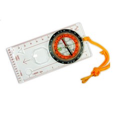多功能帶尺指北針 含放大鏡 比例尺 清晰耐磨損, 1個