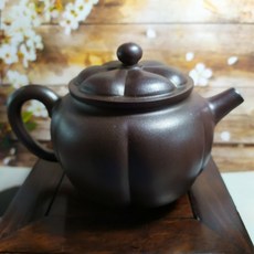 原礦紫泥柴燒瓜趣梅花七孔出水260cc茶壺 紫玉金砂溫潤如玉 精緻茶具收藏品, 1個, 紫玉金砂