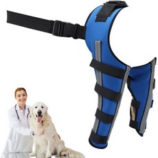 강아지 다리 보호대 보조기 예방 부상 キスメチバナ 犬用脚サポーター 調整可能サポートブラケット、犬用レッグサポーター - 関節安定補強リハビリ歩行サポート移動支援, 파랑, M