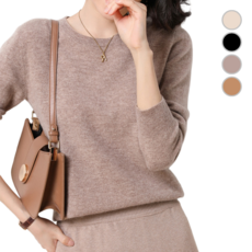 여성 니트 라운드넥 티셔츠