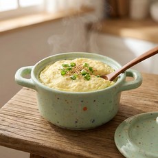 [파격사은품] 루체 양손 미니 계란찜기 도자기 냄비 전자레인지, 오션그린, 1개